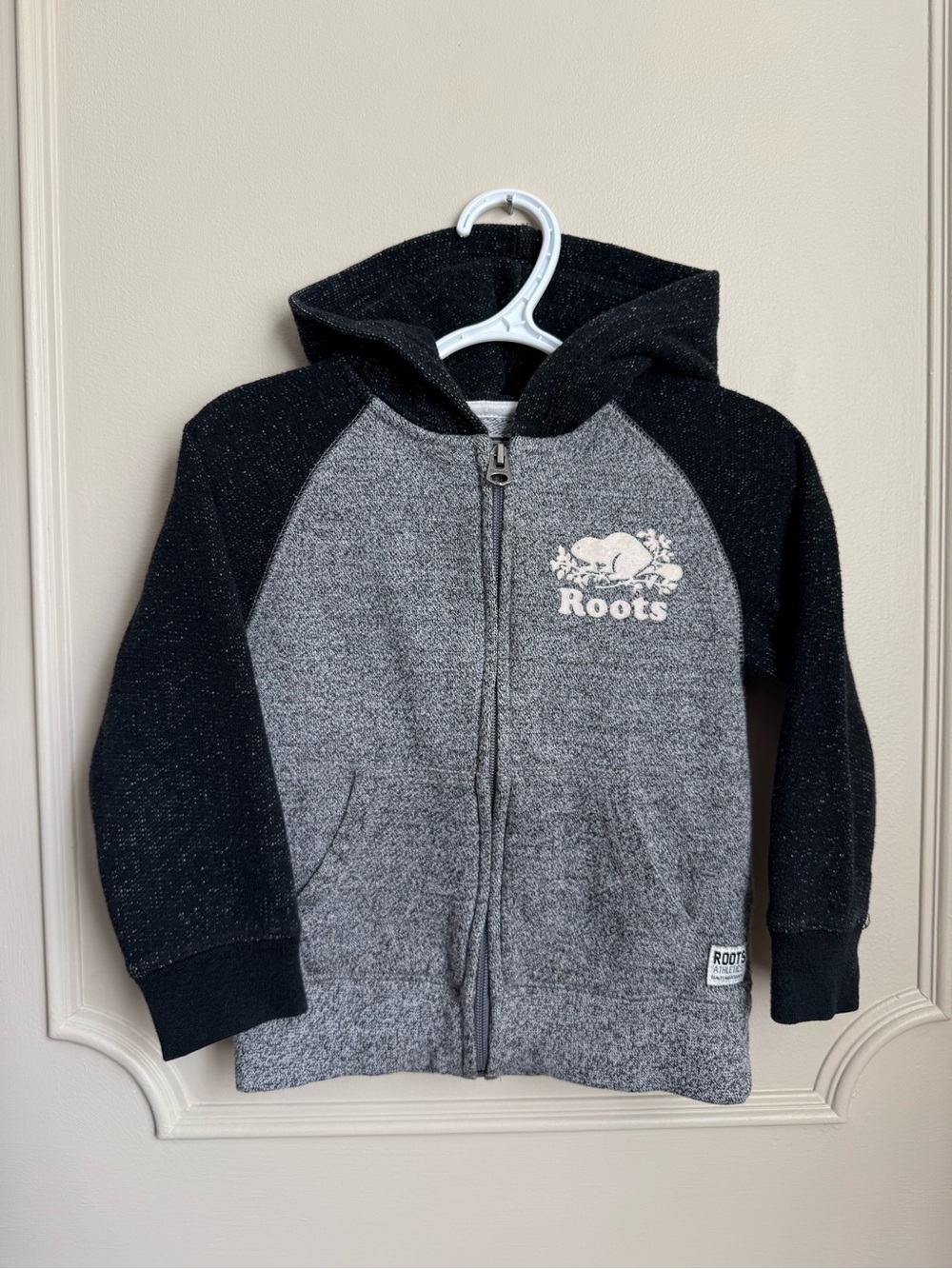 Roots Kids Black & Gray Zip Hoodie